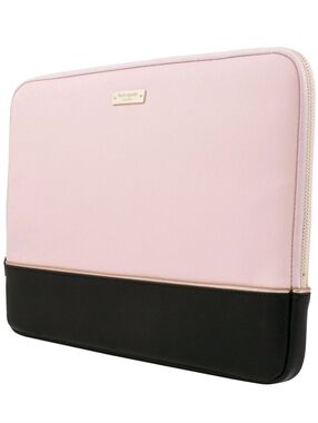Kate Spade New York Laptop Sleeve Case Pink Black Colorblock Zip Padded